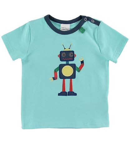 Freds WoRød T-shirt - Hello Robot - Aqua