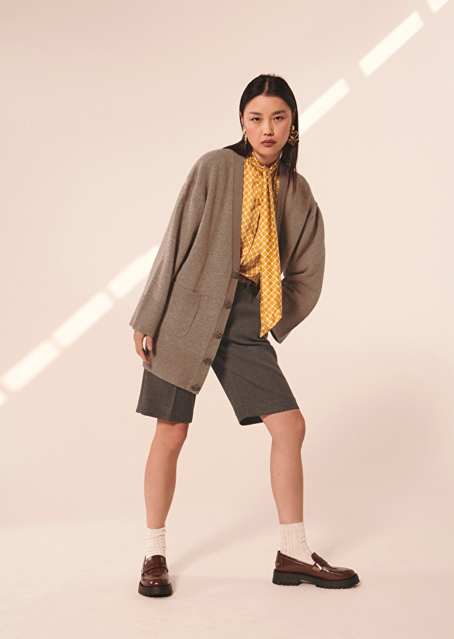 Gilet Gingerbeige en laine merinos et alpaga