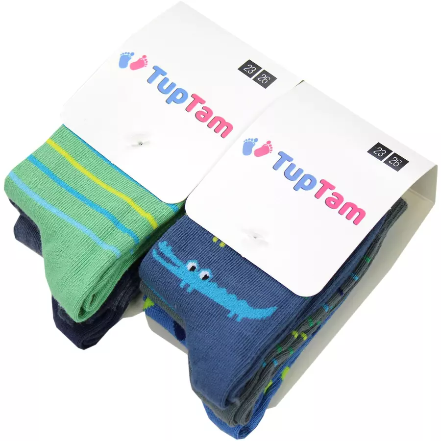 TupTam Kinder Socken Mädchen Jungen Bunt Gemustert 6er Pack grünblau