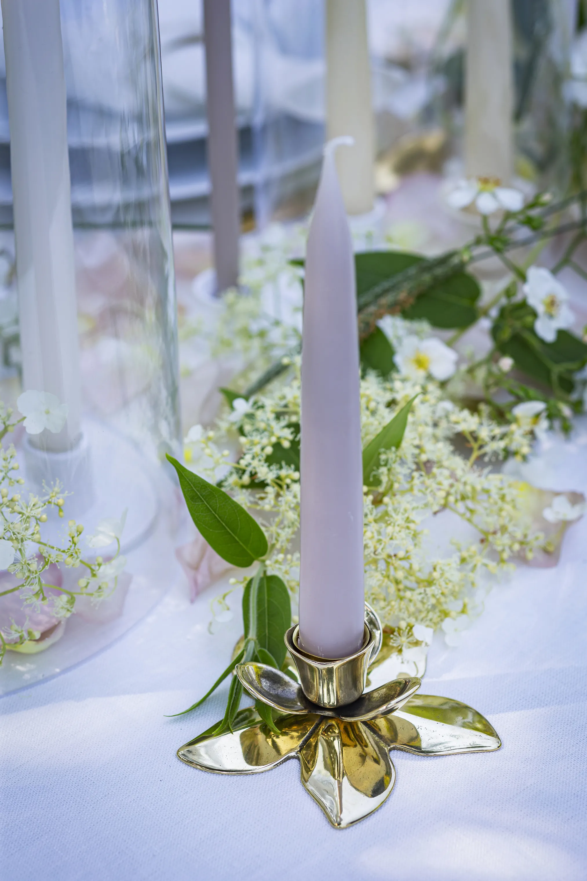 Candles with a twist Flower Art Deco Lysestage