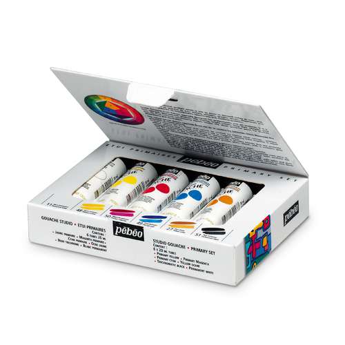 pébéo Studio Gouache Starter-Set, 6 x 20 ml