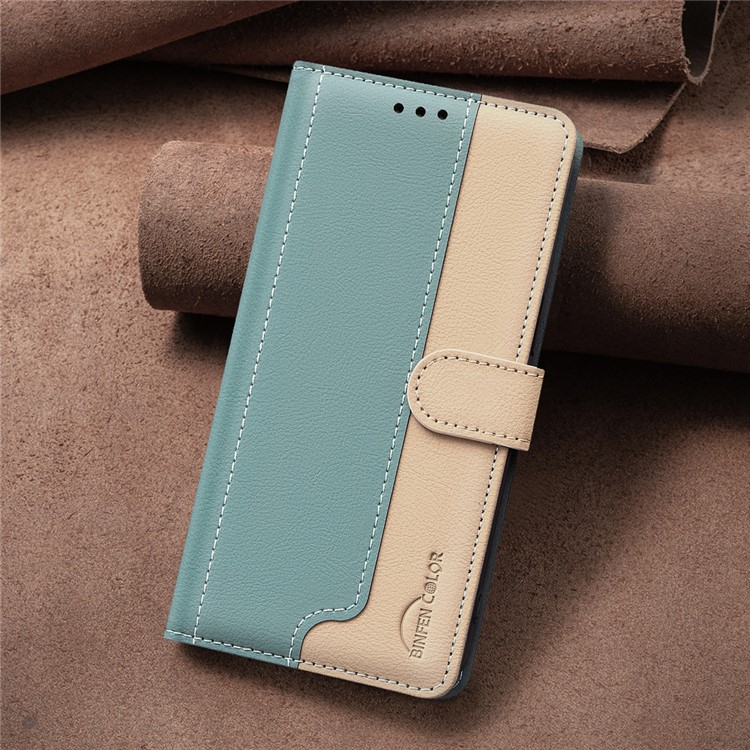 Samsung Galaxy S25  Plus Leder Tasche Flip Cover (RFID Schutz) - Türkis / Beige