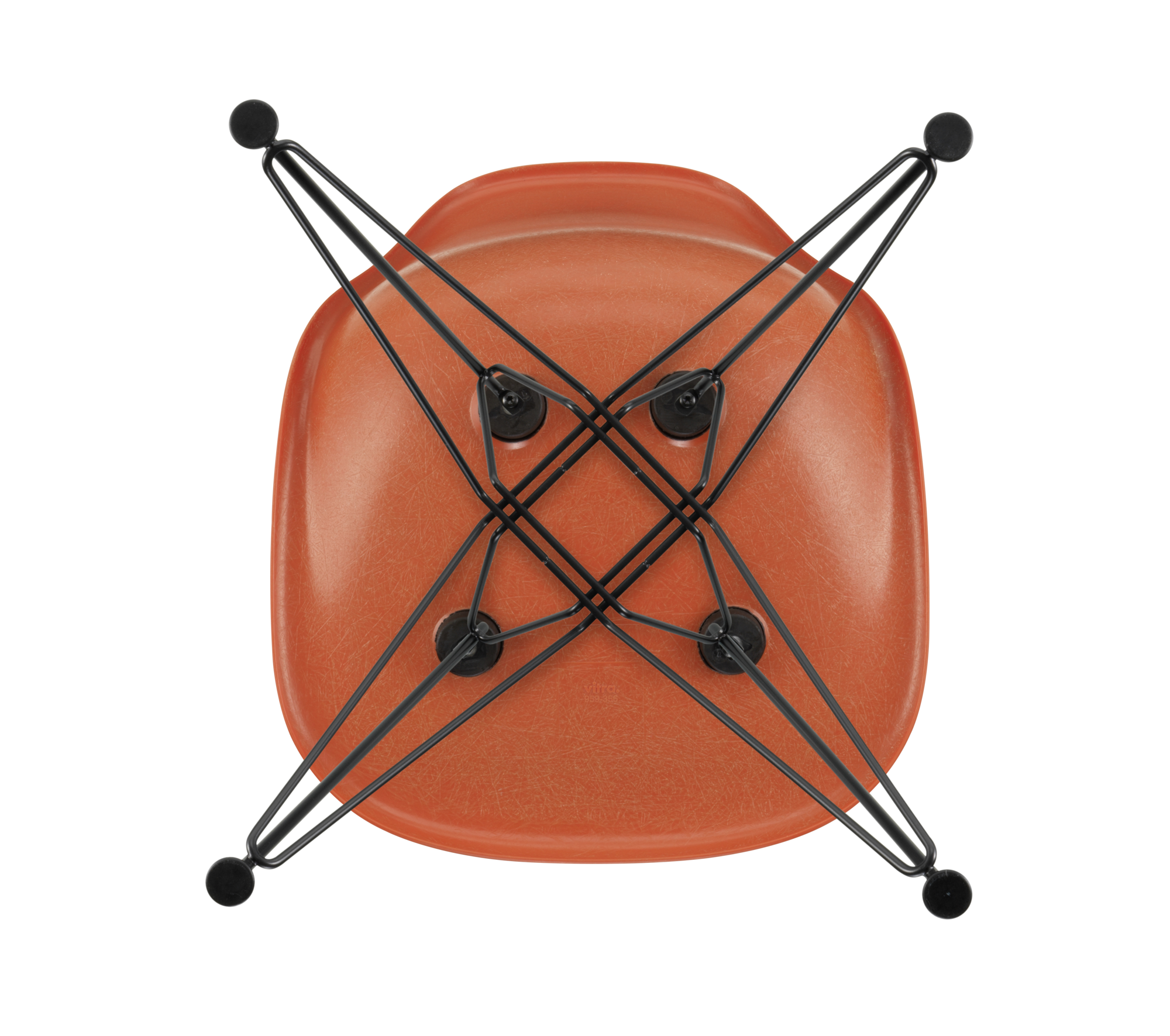 Eetkamerstoel DSR Fiber basic dark onderstel red orange