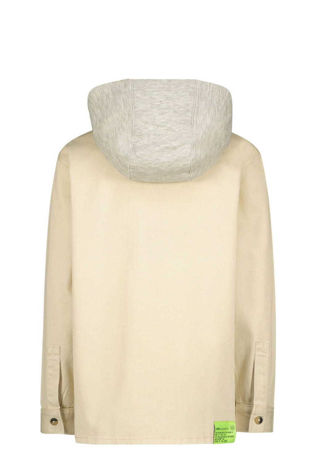Vingino overshirt Lior met capuchon ecru/grijs melange