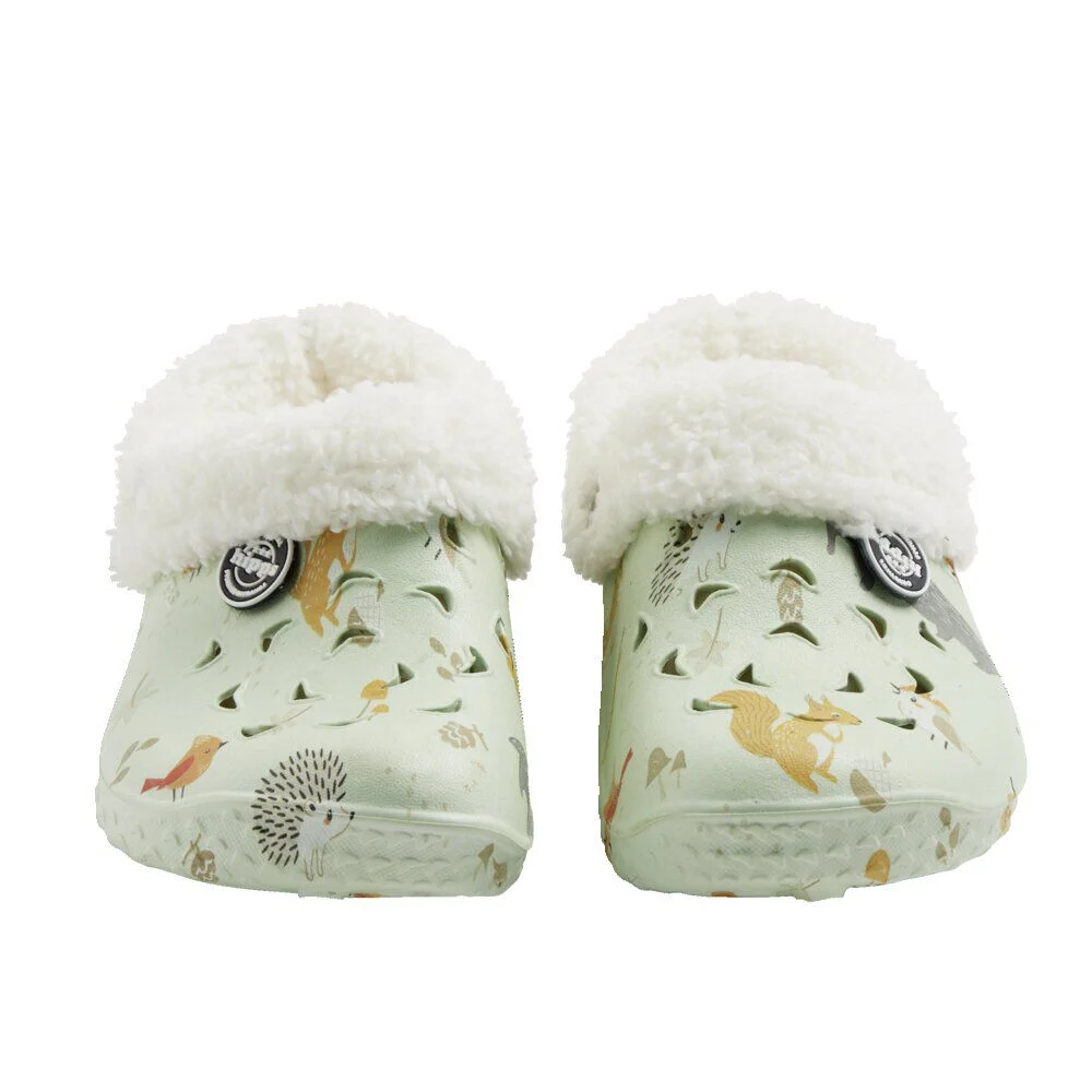 Sabots enfant Hipps fourrés bleu ciel motifs animaux T24/25