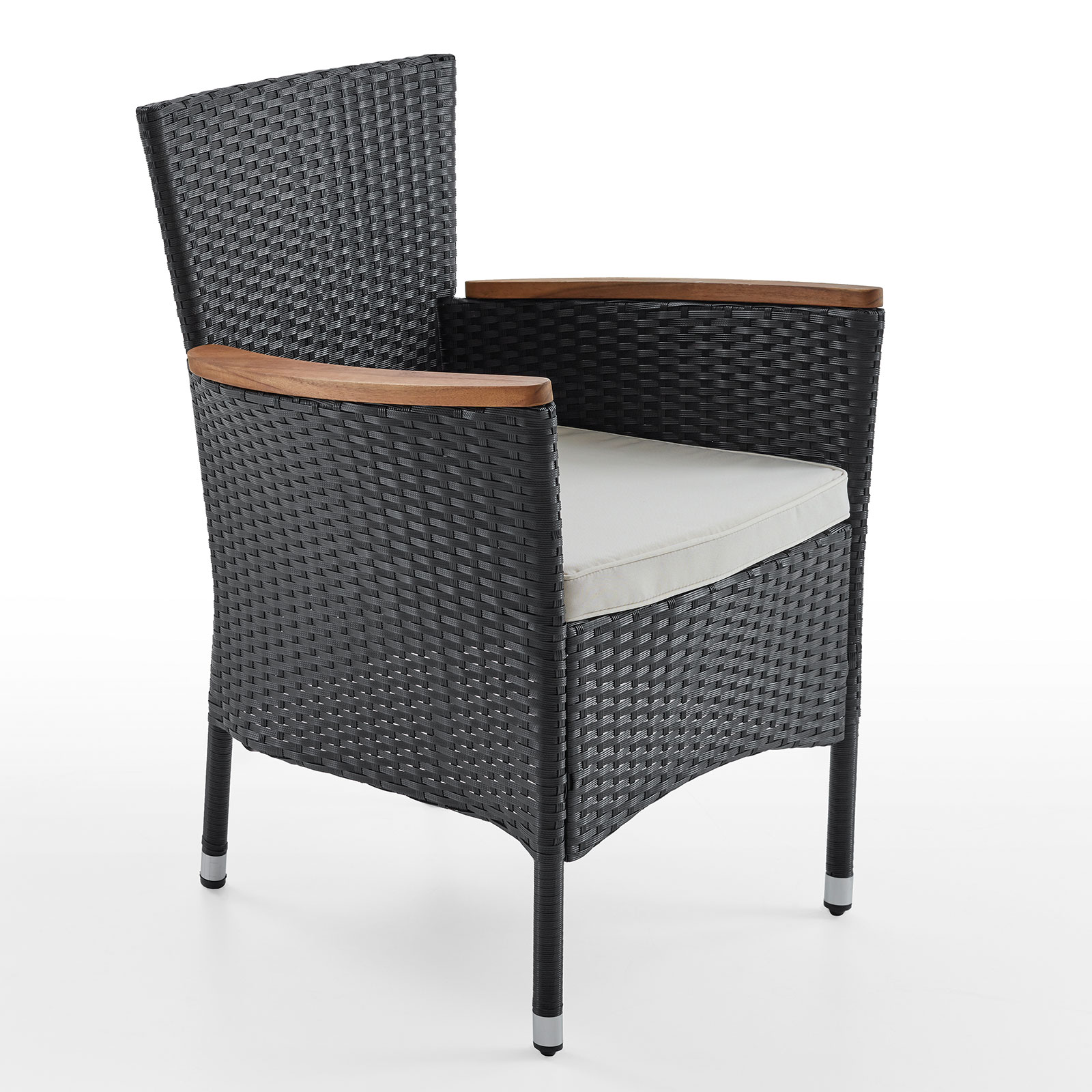 9-teiliges Gartenset - schwarz-natur - Polyrattan