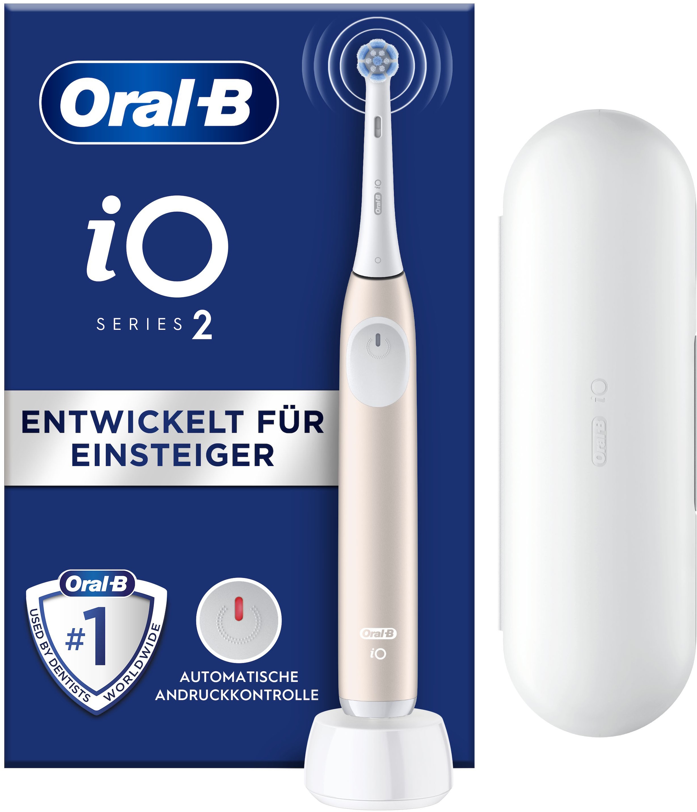 Oral-B Elektrische Zahnbürste »iO Series 2« 1 Stk. Aufsteckbürsten für die sanfte Reinigung,  Reise-Etui