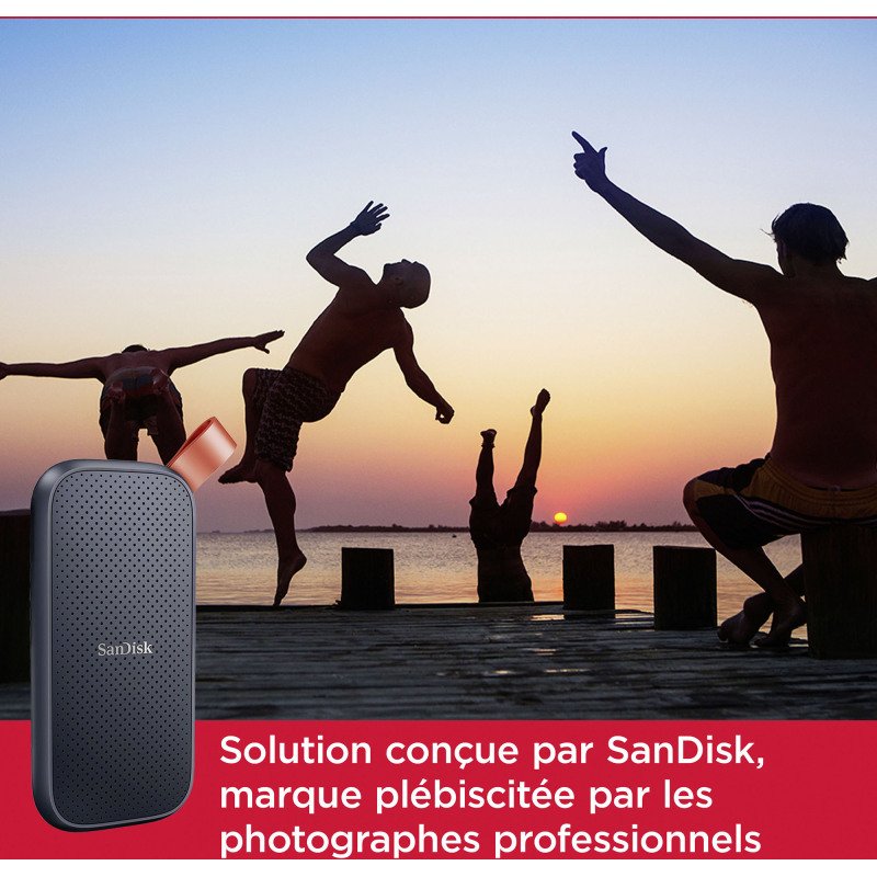 Sandisk disque SSD externe 1 To - Usb 3.2 (Usb-C) Noir