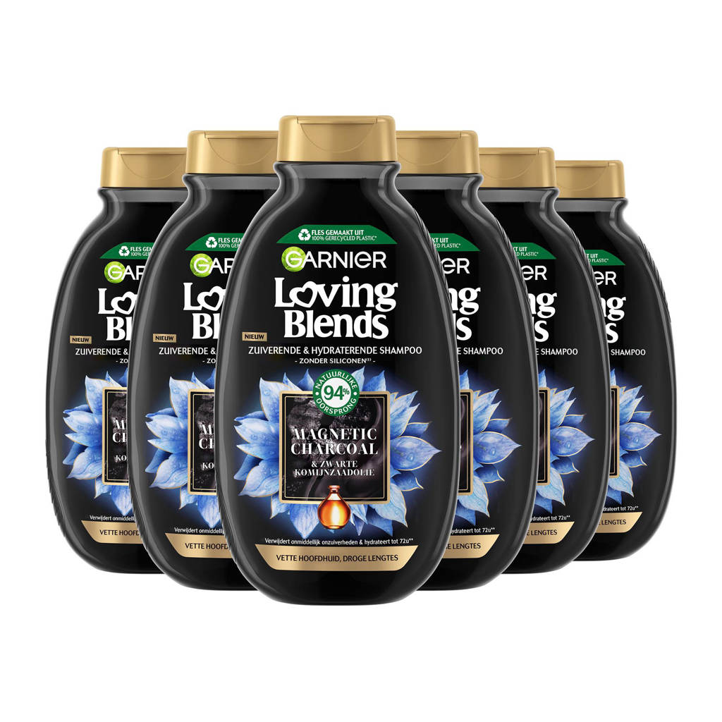 Magnetic Charcoal shampoo - 300 ml - 6 stuks - voordeelverpakking