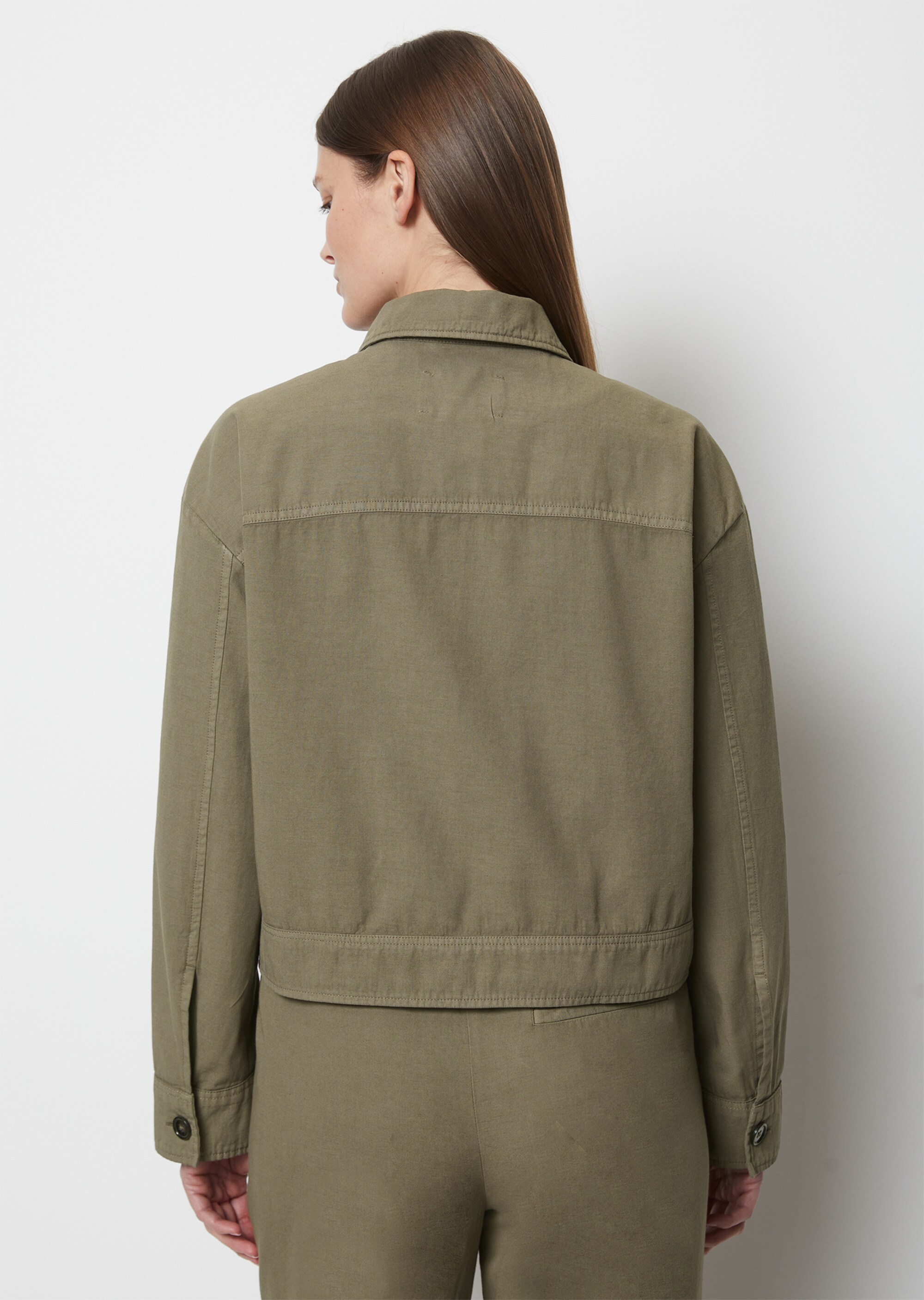 Jacke regularaus Organic-Cotton-Leinen-Mix