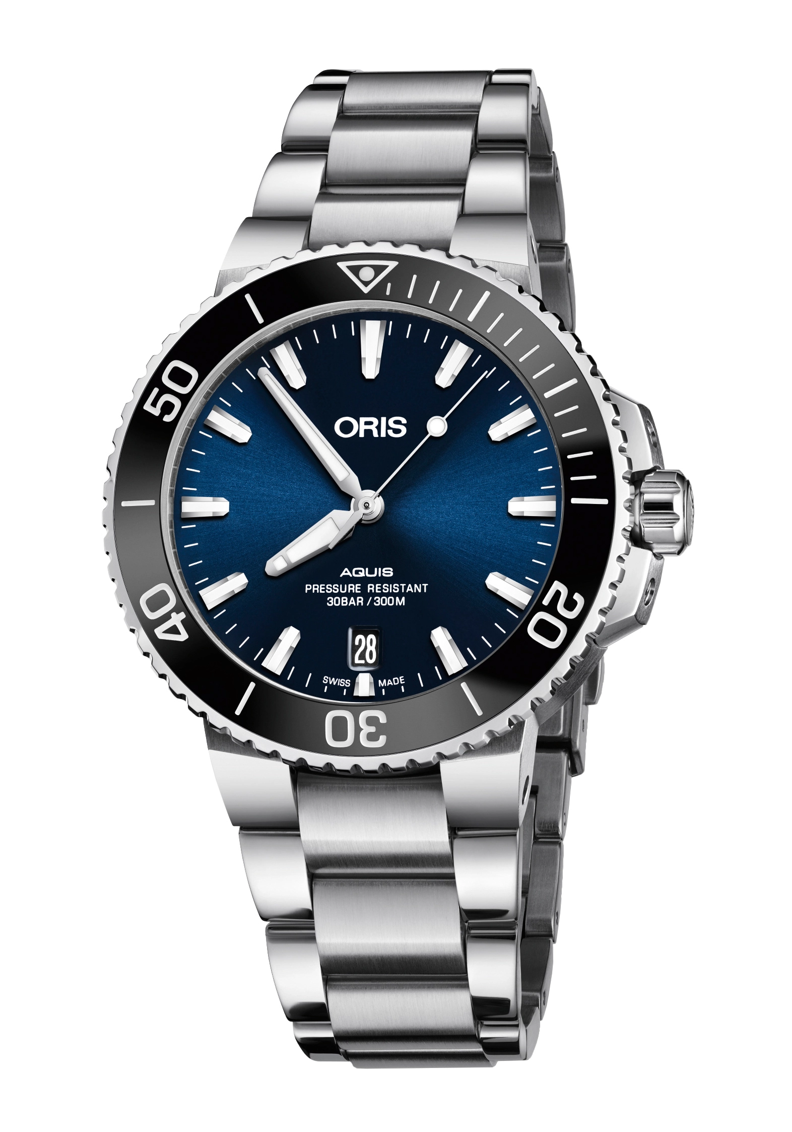 Oris Herrenuhr Aquis Date Automatik-Taucheruhr Blau