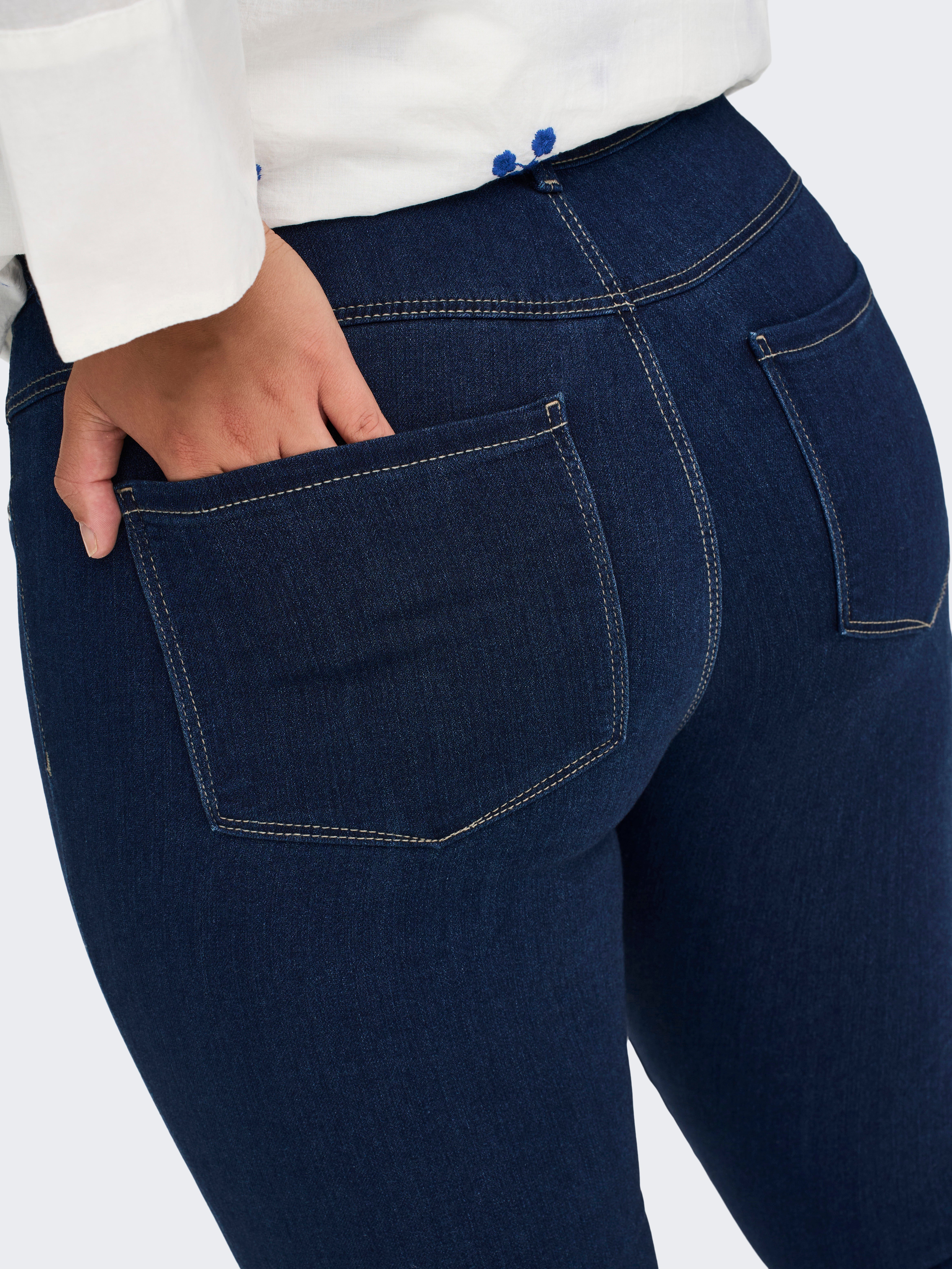 CARSTORM Hohe Taille Skinny Fit Jeans Dark Blue Denim