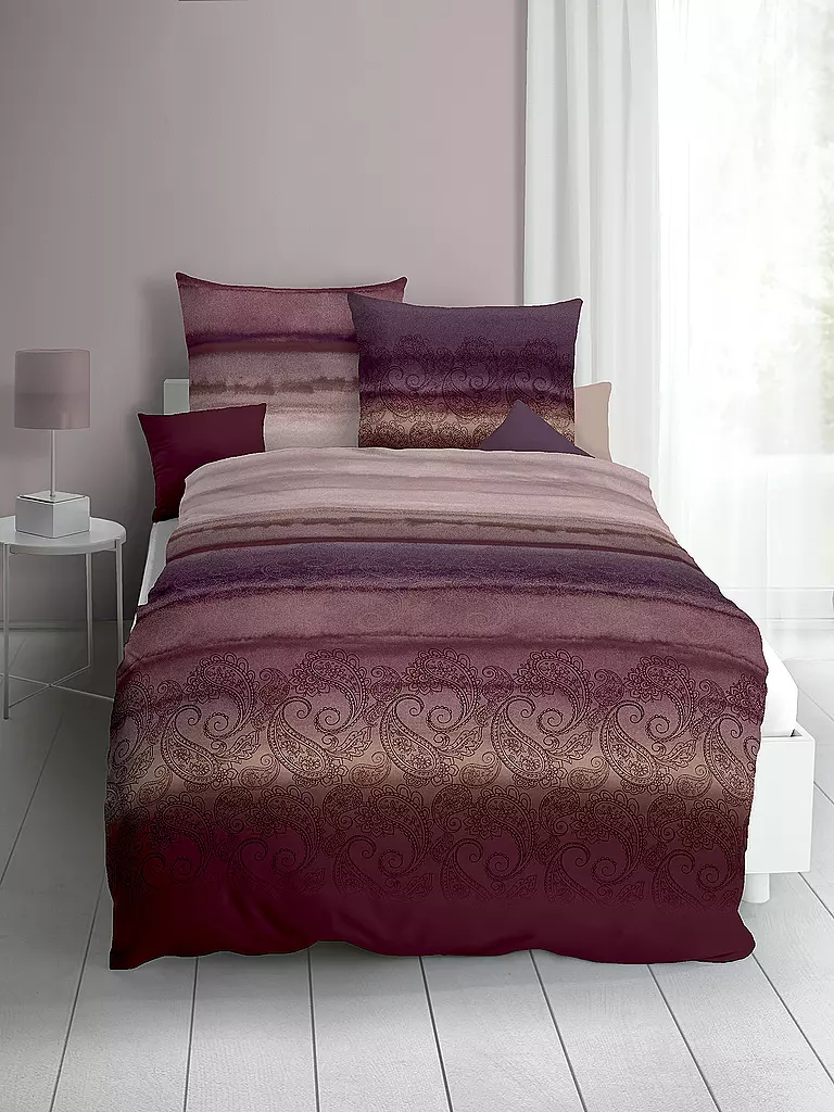 KAEPPEL Flanell Bettwäsche 70x90cm/140x200cm MARA Rosenholz  beere