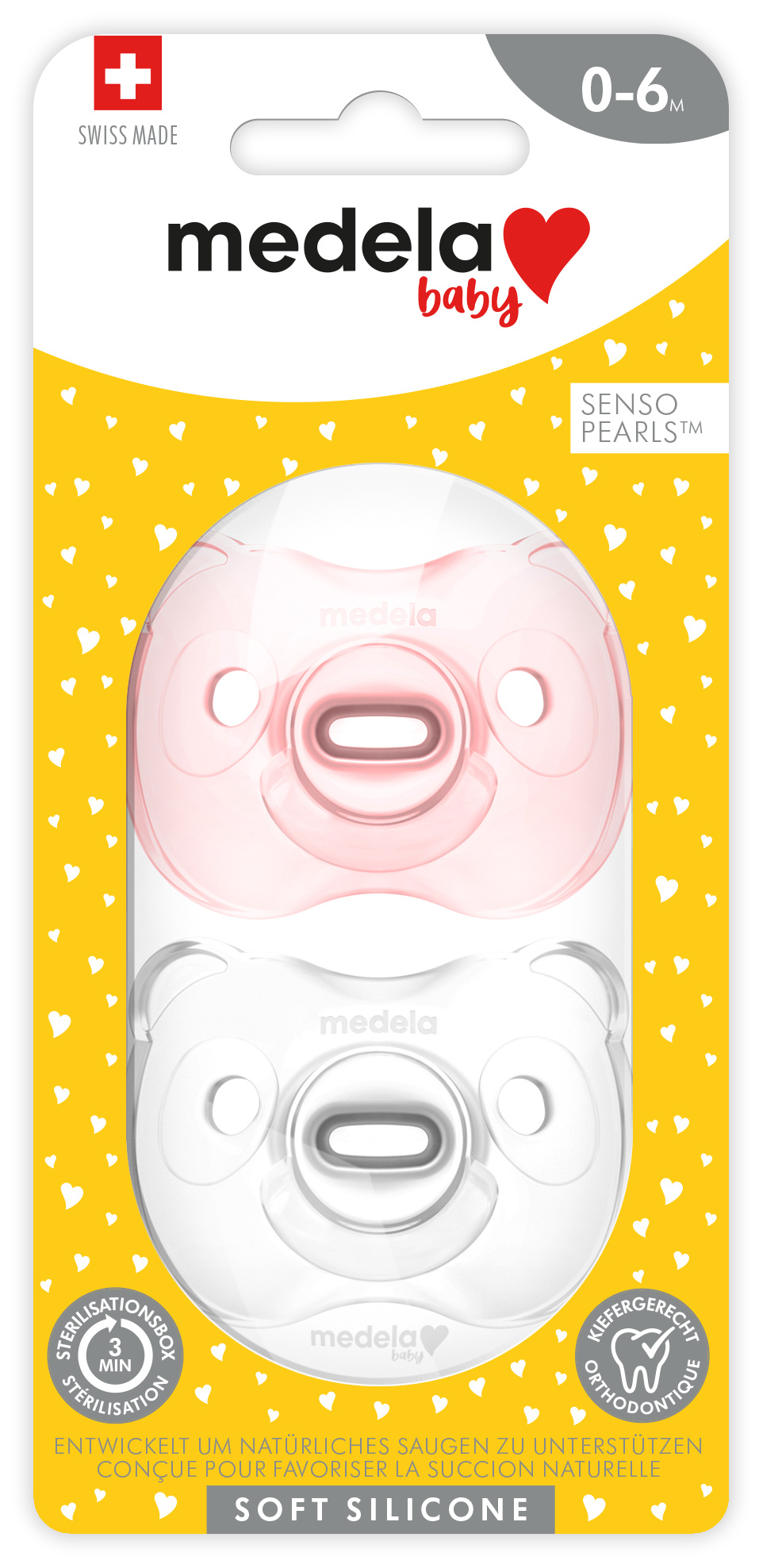 MEDELA Baby Nuggi Soft Silicone 0-6 Rosa 2 Stk