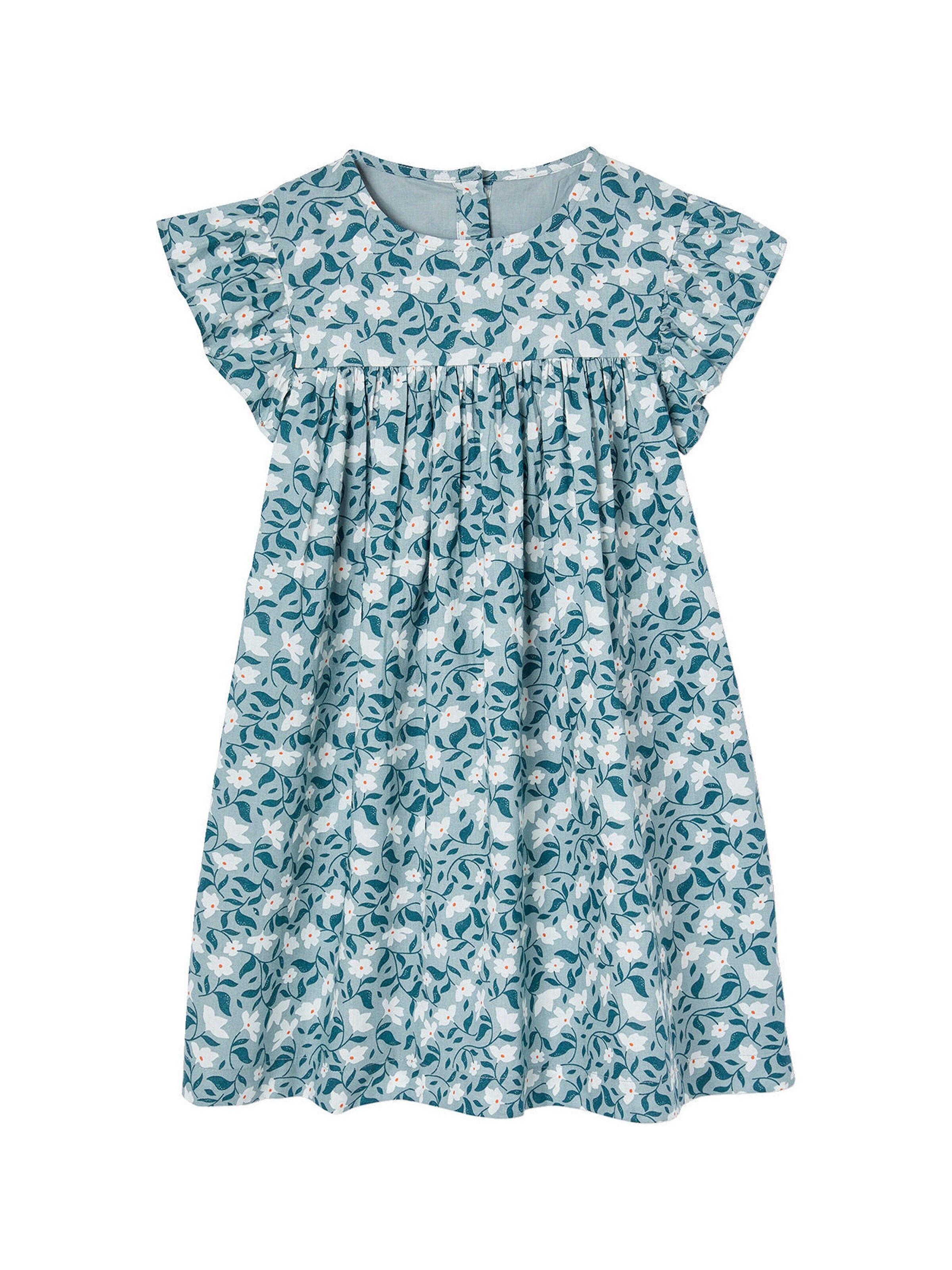 Vertbaudet Kurzärmeliges Mädchen Sommerkleid salbeigrün