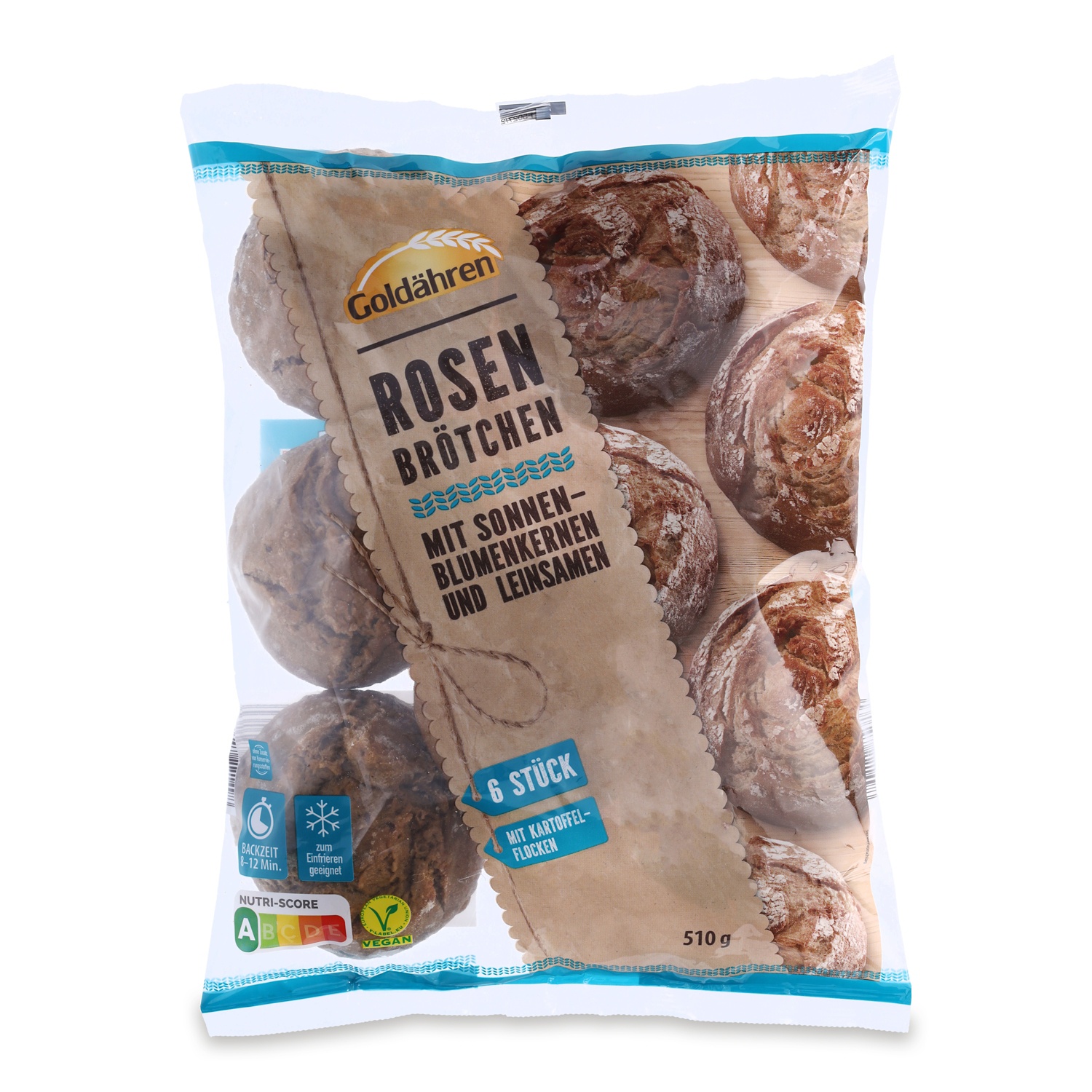 GOLDÄHREN Rosenbrötchen, Sonnenblume-Leinsamen 510 g