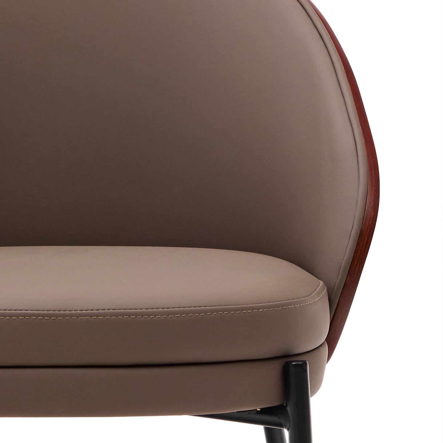 Kave Home Stuhl EAMY Lederlook braun/schwarz