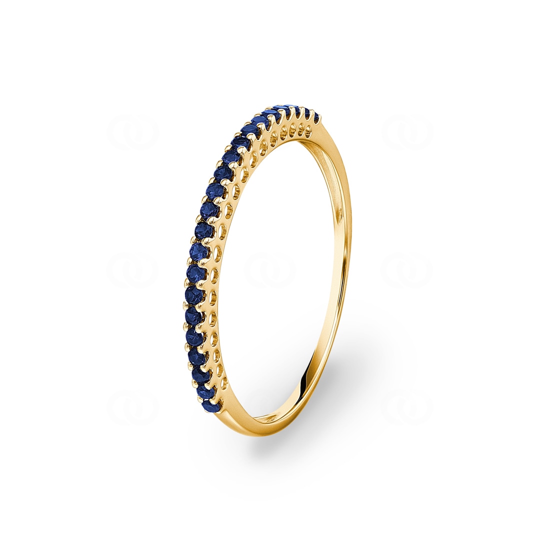 Mémoire-Ring 750/18 K Gelbgold mit Saphiren