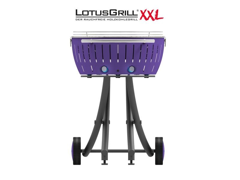 LotusGrill Holzkohlegrill XXL Pflaumenlila Rauchfreier Holzkohle-Grill für Garten und Balkon