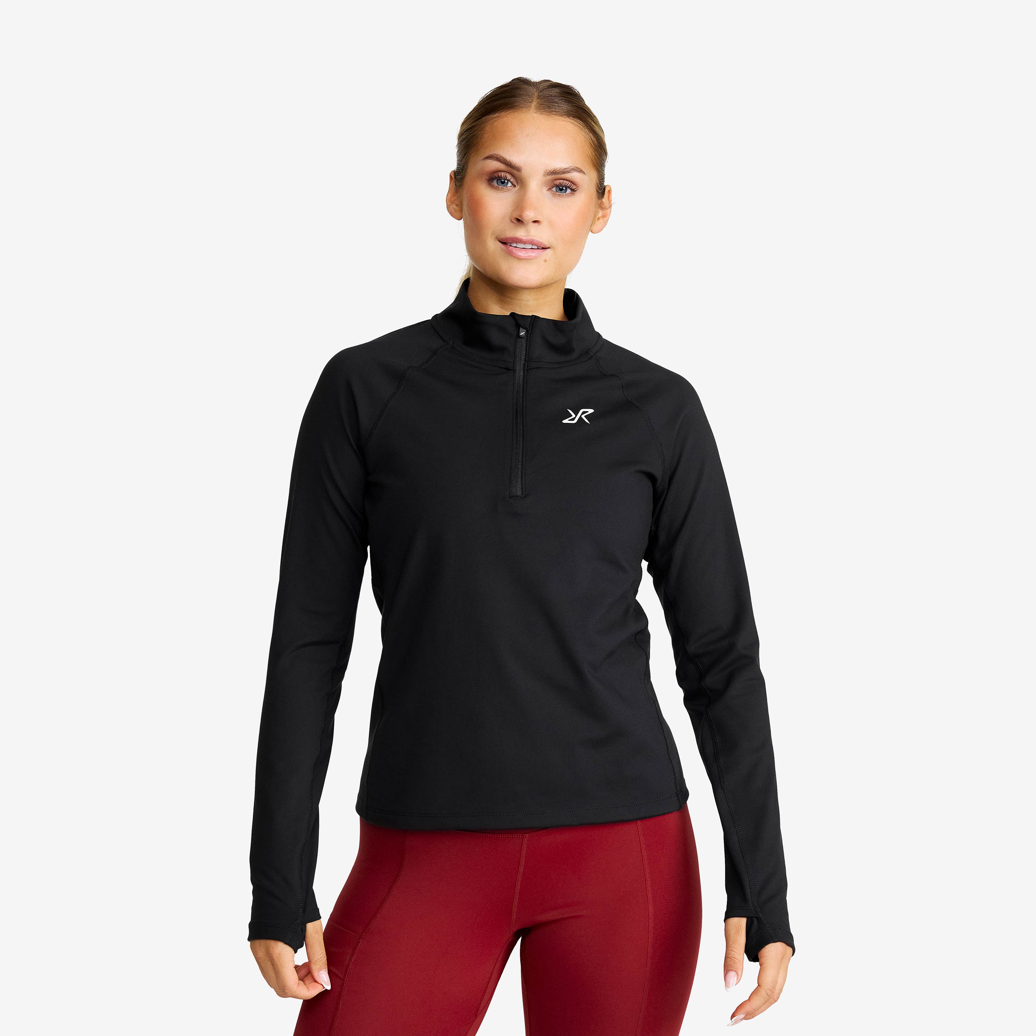 Prep Half-zip Top Dame Black/White