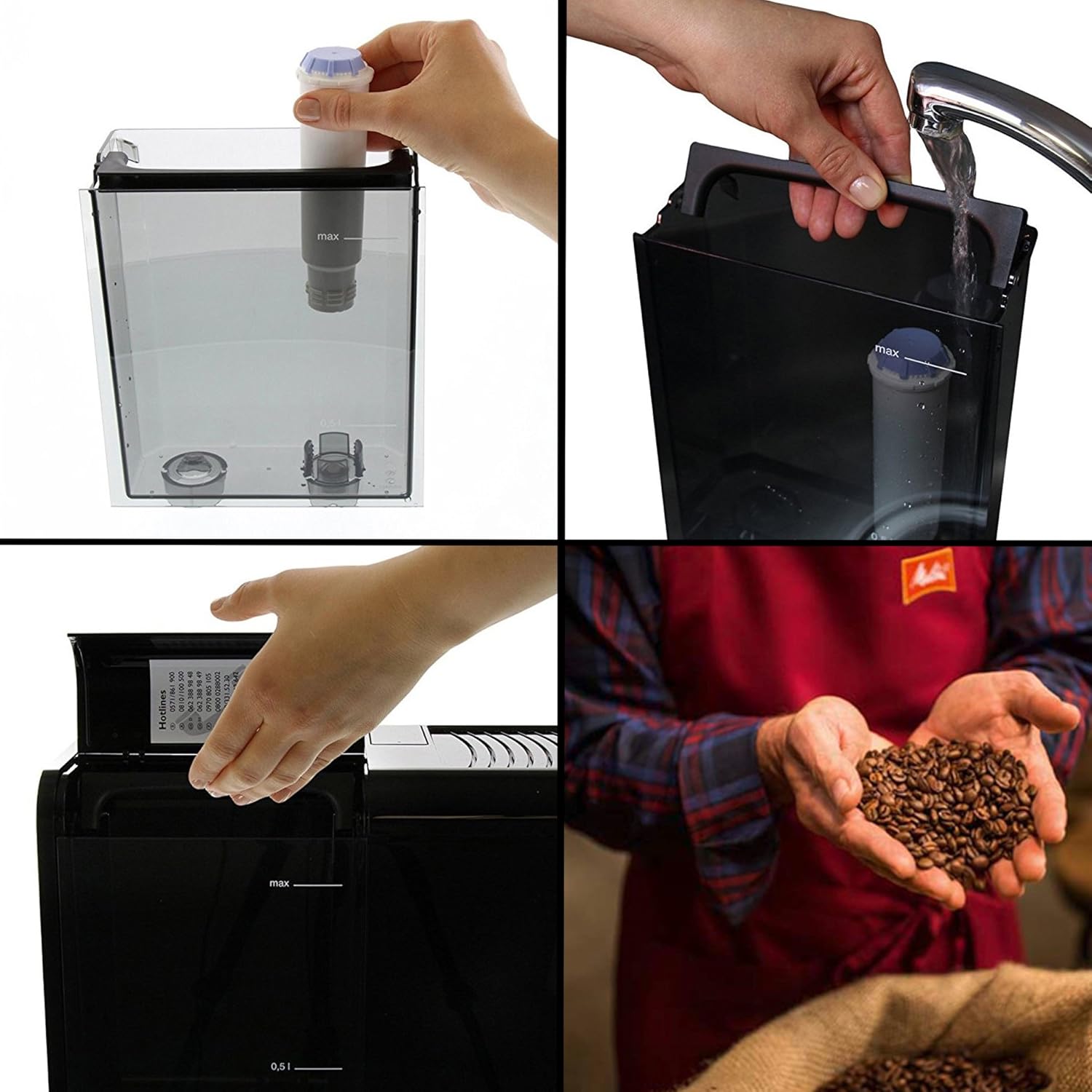 Melitta Caffeo Solo & Perfect Milk - Kaffeevollautomat - mit Milchsystem - Milchaufschäumer - 3 stufig einstellbare Kaffeestärke - Schwarz (E957-201)