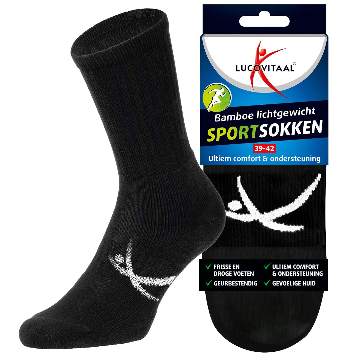 Bamboe Zwarte Sportsokken 3 paar