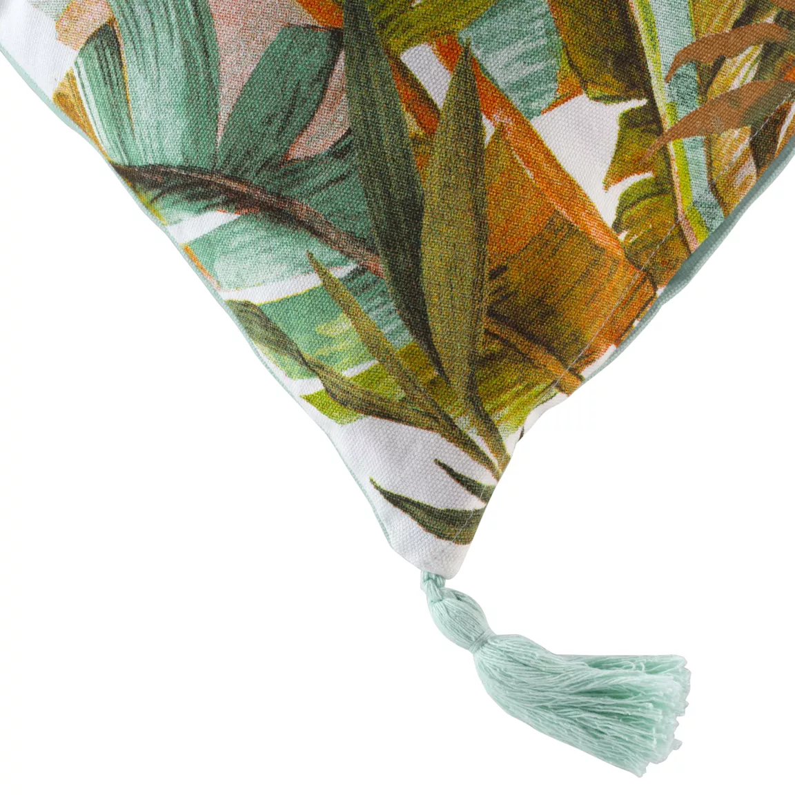 Coussin carré coton pompons (40 x 40 cm) Eden Vert