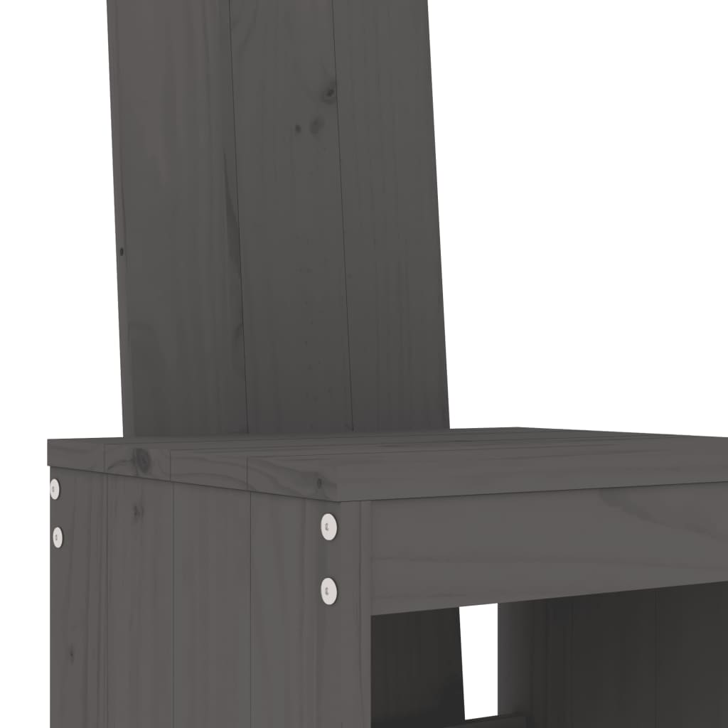 Ensemble de bar de jardin 7 pcs gris bois de pin massif
