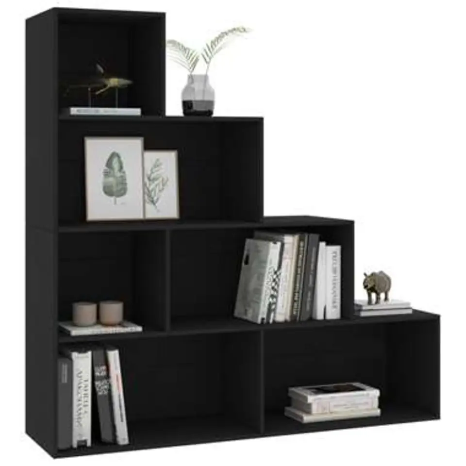 vidaXL - Boekenkast - Zwart - Bewerkt hout