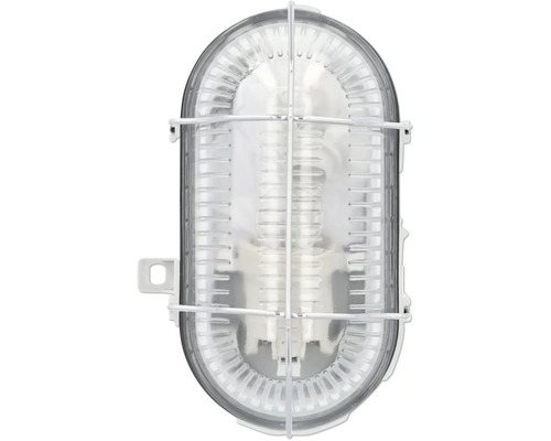 Ovale lamp IP44 met metalen mand grijs