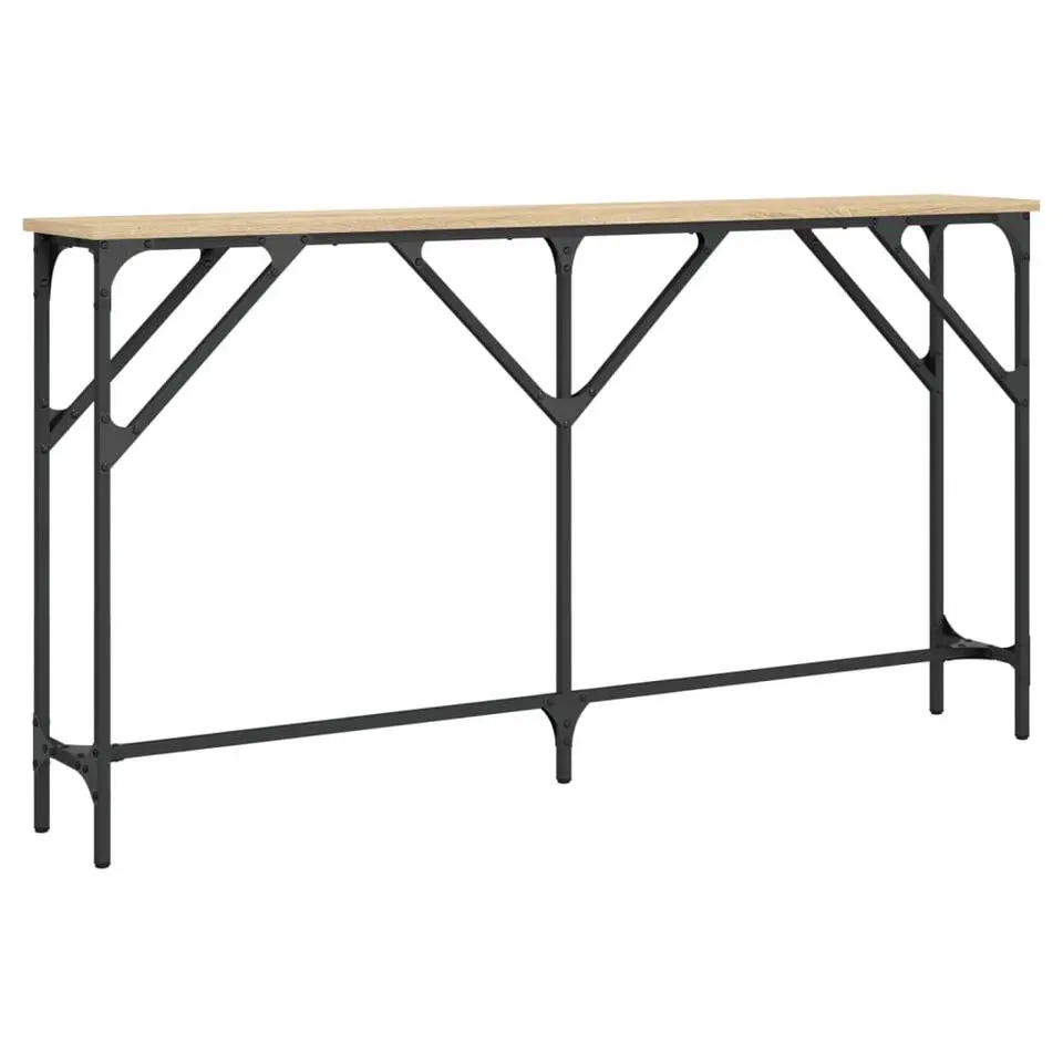 vidaXL - Consoletafel - Sonoma eiken - Bewerkt hout - 140x23x75 cm