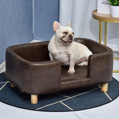 Sofá para animais de estimação PawHut com capa removível, marrom