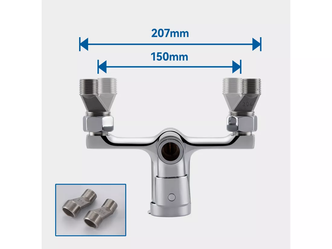 AURALUM MAX Colonne de Douche Chromé avec Mitigeur Hauteur Réglable entre 90-124cm,Systèmede Douche avec Douchette 29x19cm et Pommeau Douche