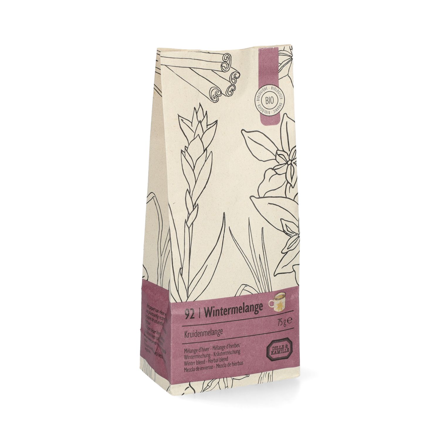 Wintermelange, kruidenmelange, zakje, biologisch, 75 gram