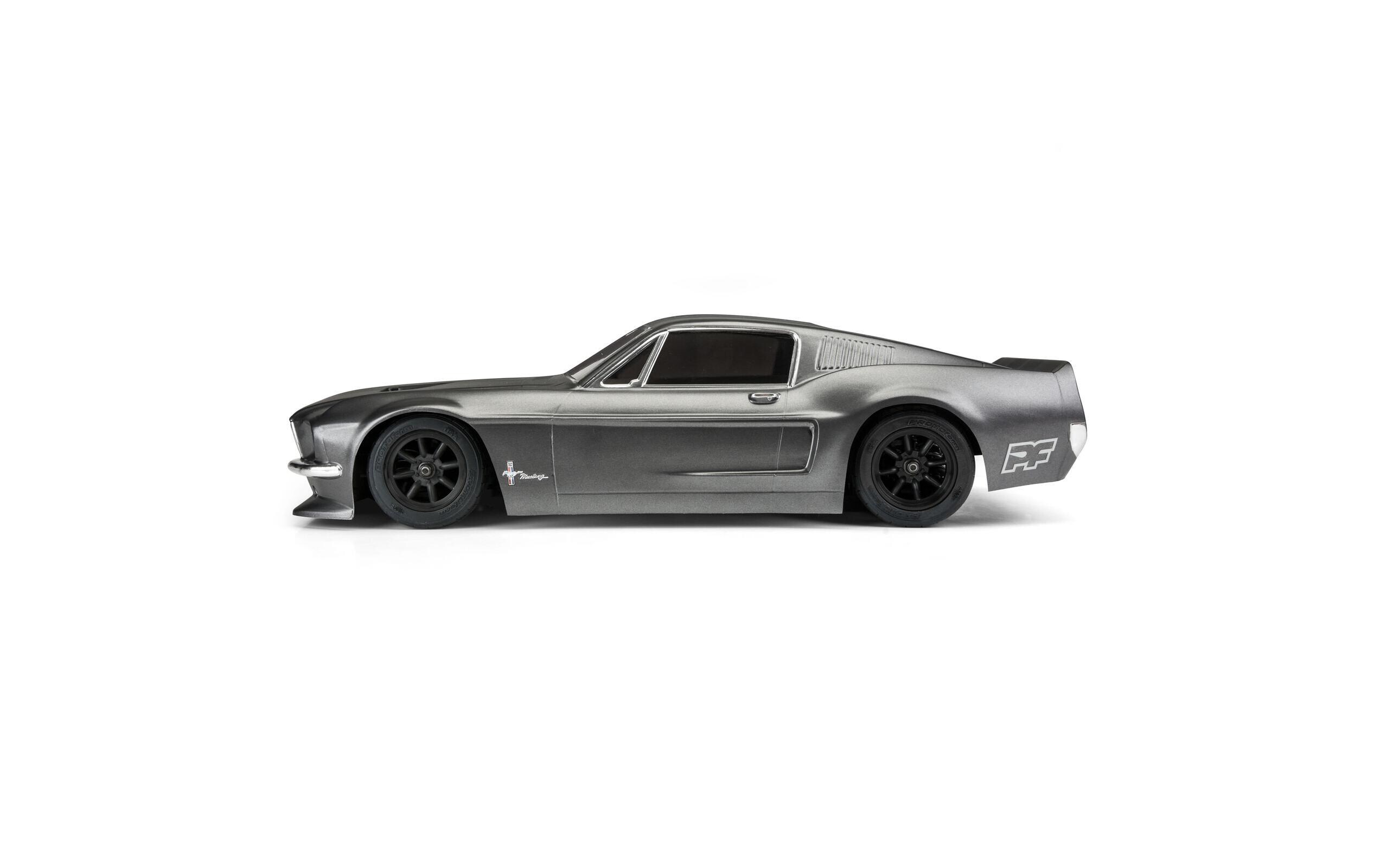 Karosserie Ford Mustang 1968 unlackiert, 1:10Vintage Trans-Am Karosserie für Tourenwagen