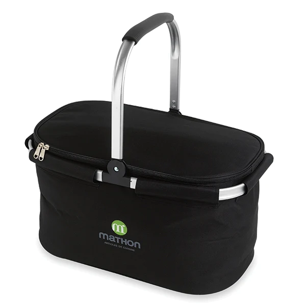 Panier isotherme noir pliable avec anse rabattable Mathon