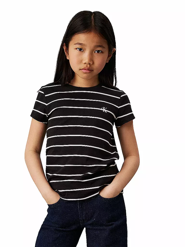 CALVIN KLEIN JEANS Mädchen T-Shirt 2er Pkg  schwarz