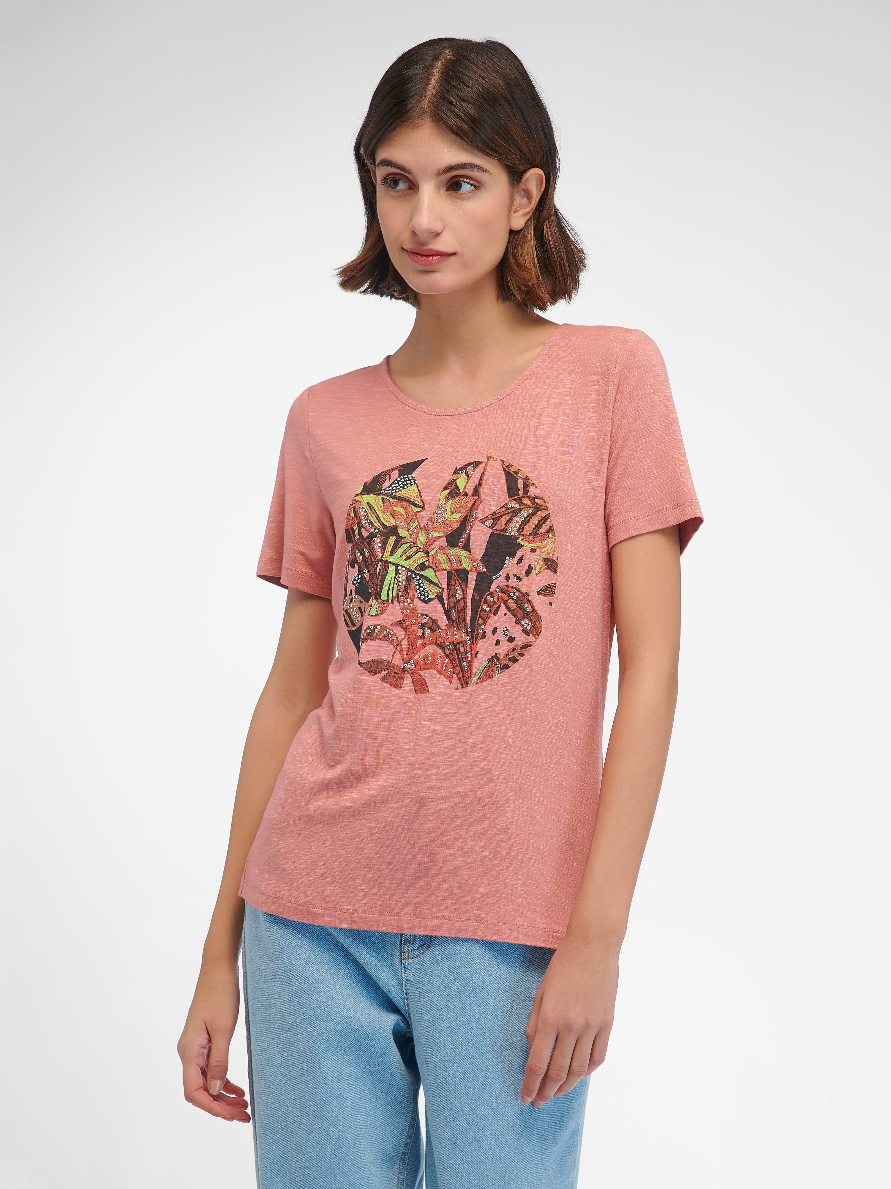 Rundhals-Shirt mit 1/2-Arm