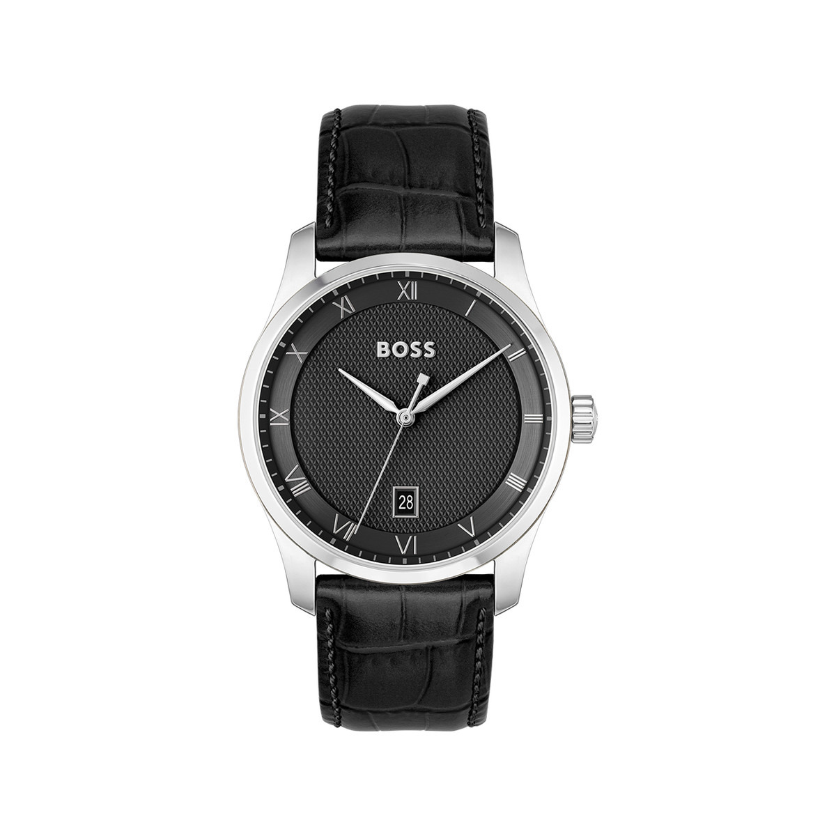 Montre BOSS business homme bracelet cuir noir