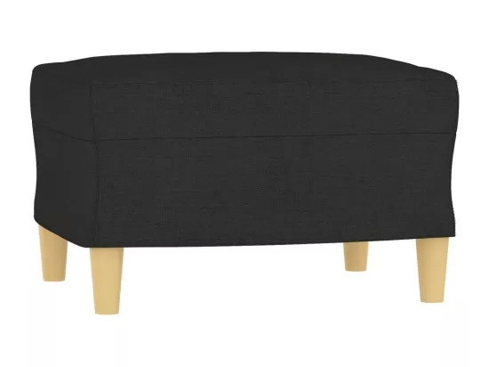 Ensemble de canapés 4 pièces avec coussins noir tissu