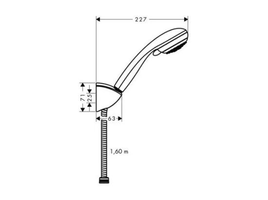 Ensemble support mural et douchette Vario avec flexible de douche 160 cm chromé Hansgrohe Crometta 85
