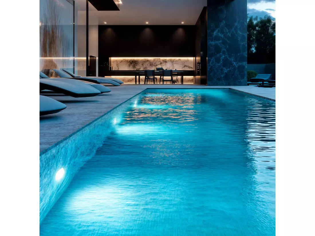 Spot LED Piscine en Saillie Submersible 12V DC IP68 20W 6000K Blanc froid