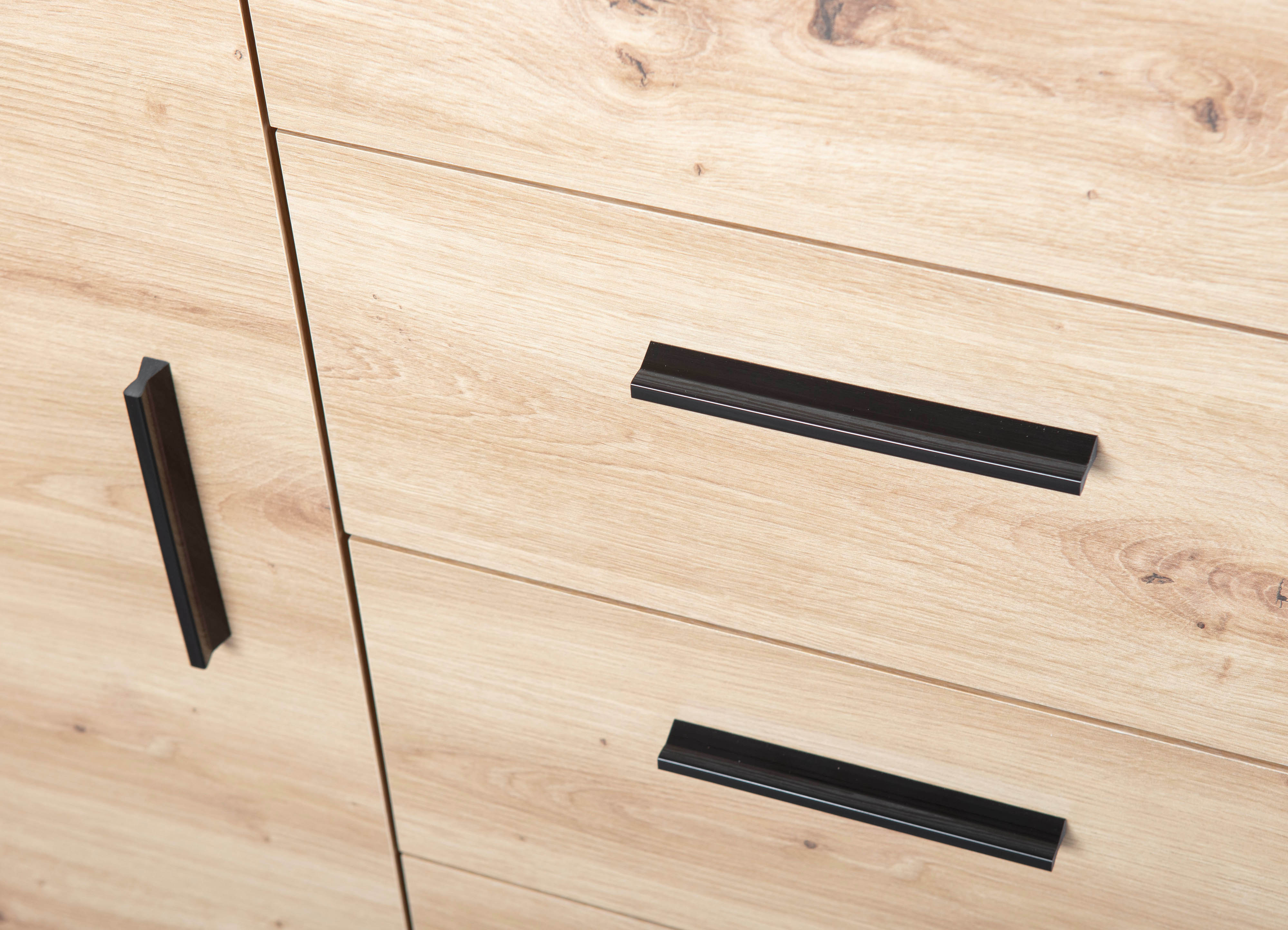 Inter Link Kommode Sideboard Corbeto - Anthrazit und Eiche Artisan Nachbildung - 4 Schubladen/1 Türen