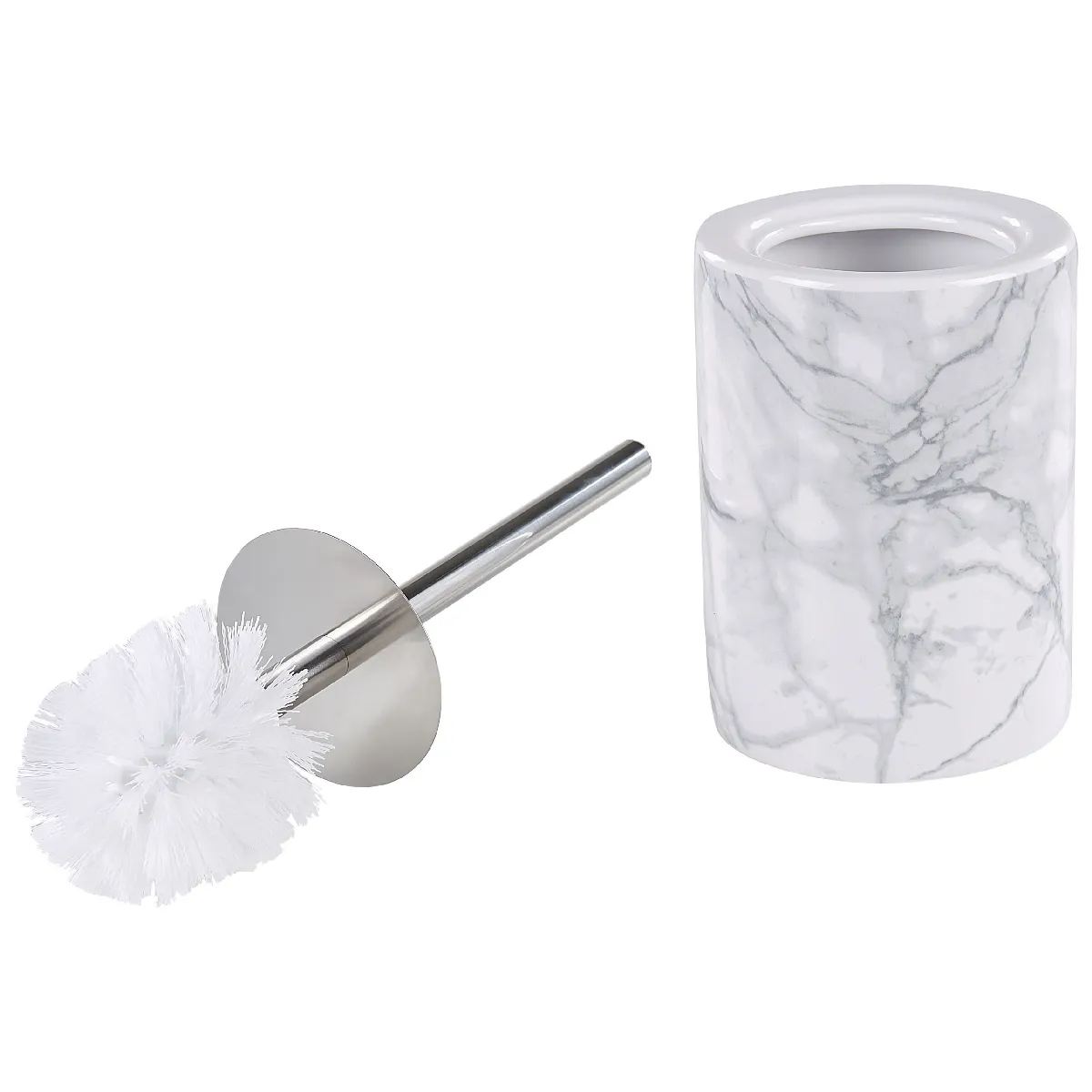 Beliani ARAUCO - Lot de 4 accessoires de salle de bains en céramique blanche