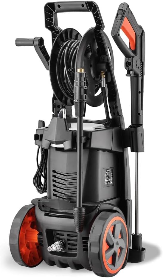 FUXTEC Hochdruckreiniger FX-HDR2200, Flächenreiniger mit 170bar Arbeitsdruck, Fördermenge 450 l/h, 2200W Leistung, 7 m Hochdruckschlauch, integrierter Reinigungstank