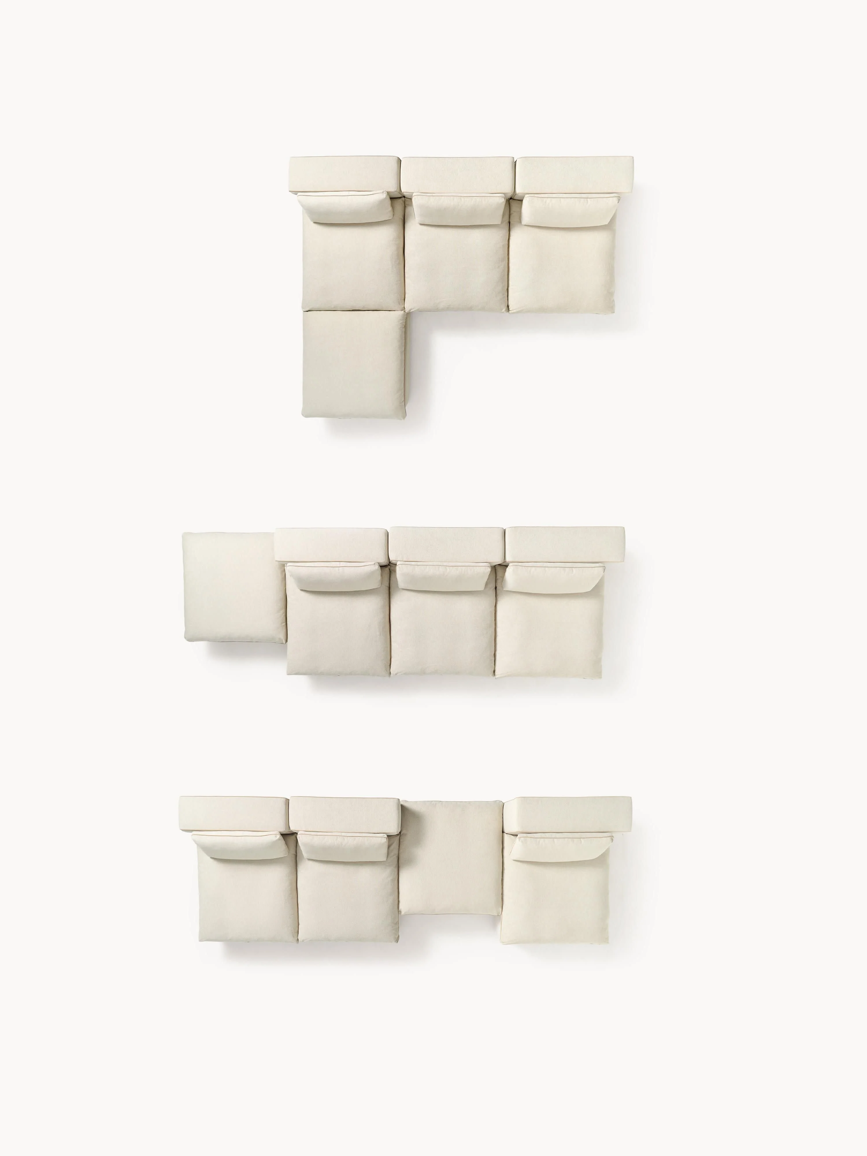 Modulaire XL bank Felix met poef (links/rechts)
