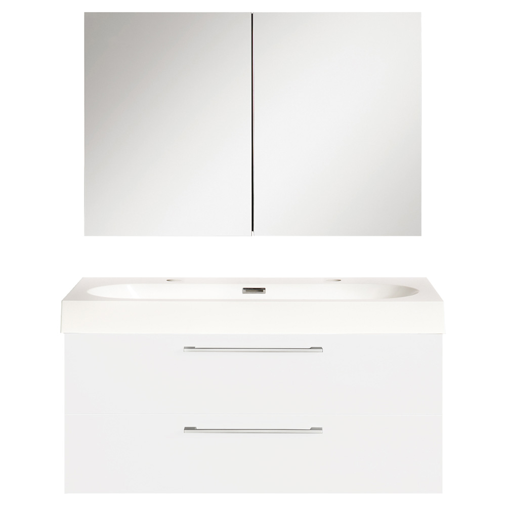 Differnz Somero badmeubelset 100cm spiegelkast hoogglans wit