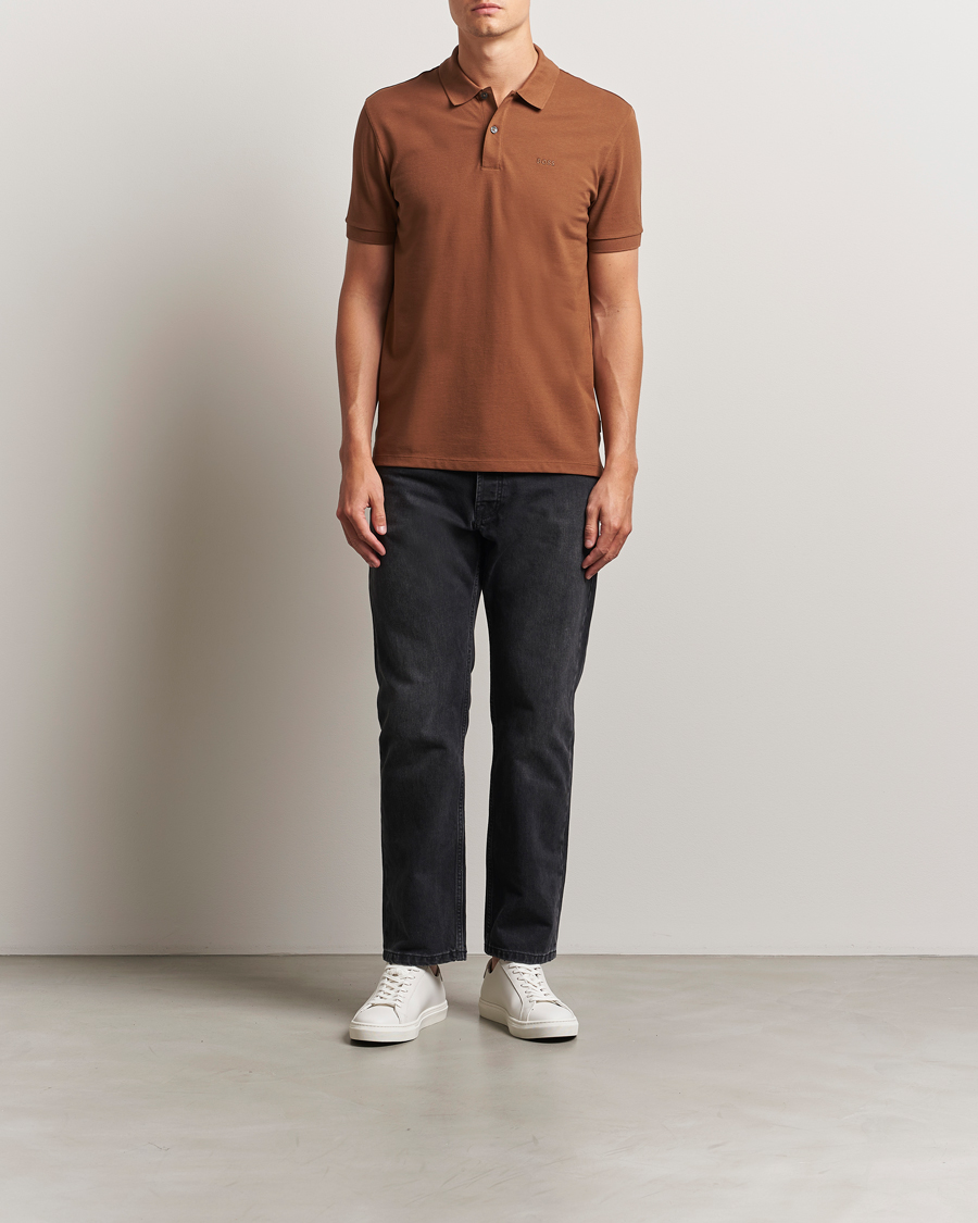 BOSS BLACK Pallas Polo Medium Brown