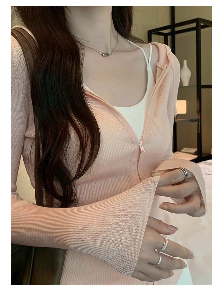 Para Para - Effen vest met capuchon en ritssluiting