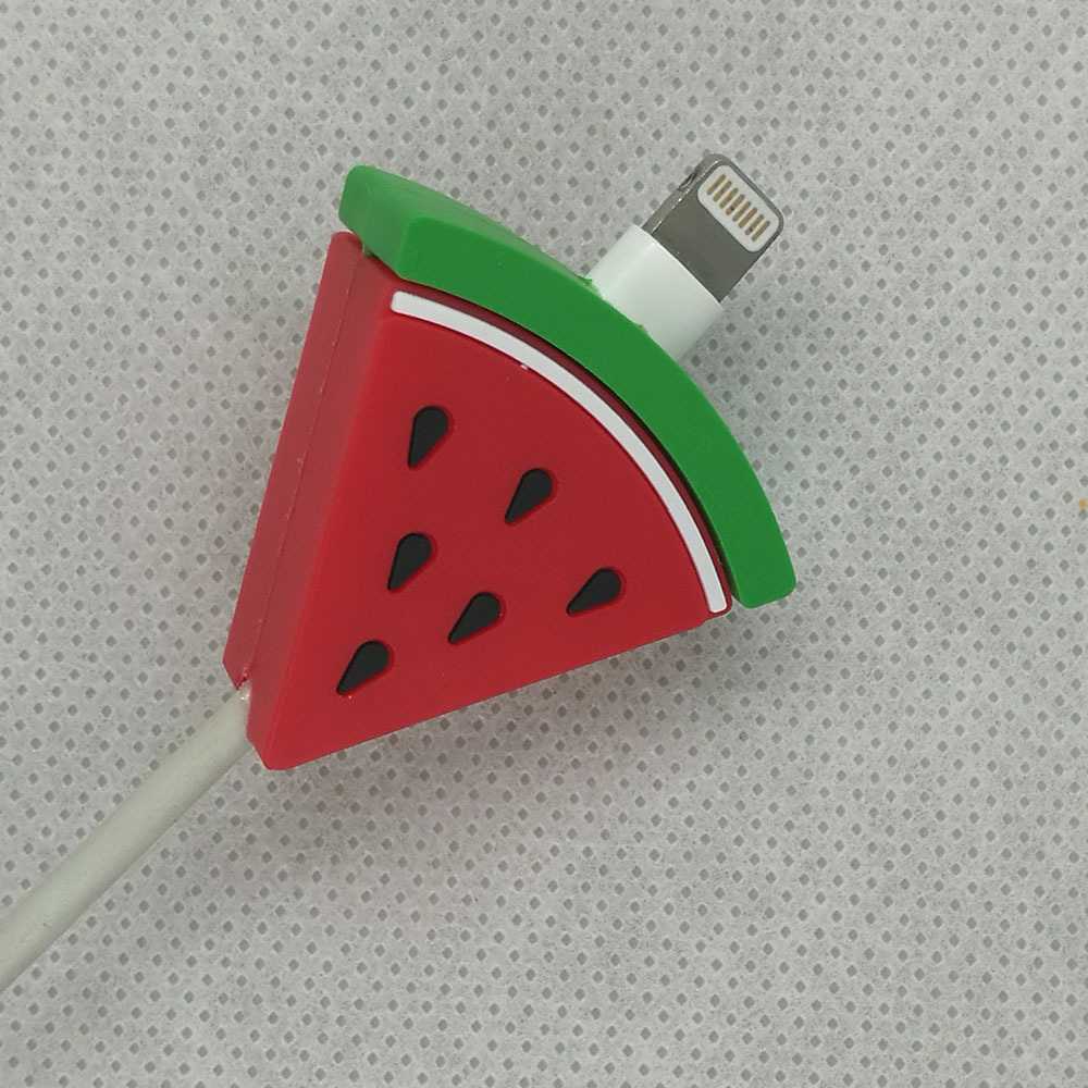 (6er Set) USB C / Lightning Kabel Bruchschutz / Halter / Kabelbeisser Früchte - Design 1
